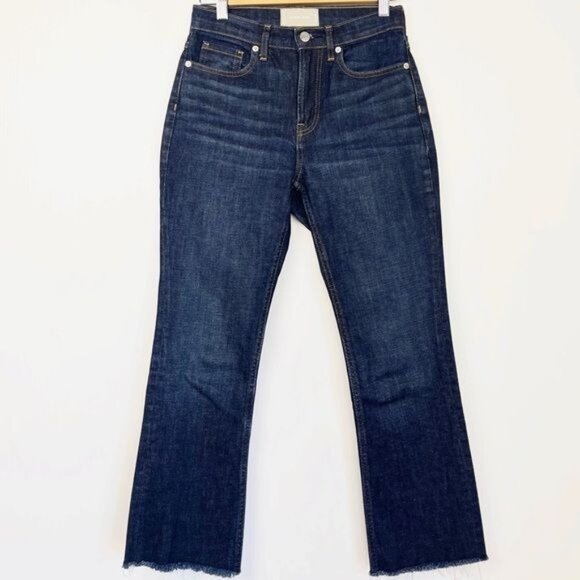 Everlane Dark Wash High rise frayed hem Regular Jean size 25 - Picture 7 of 7